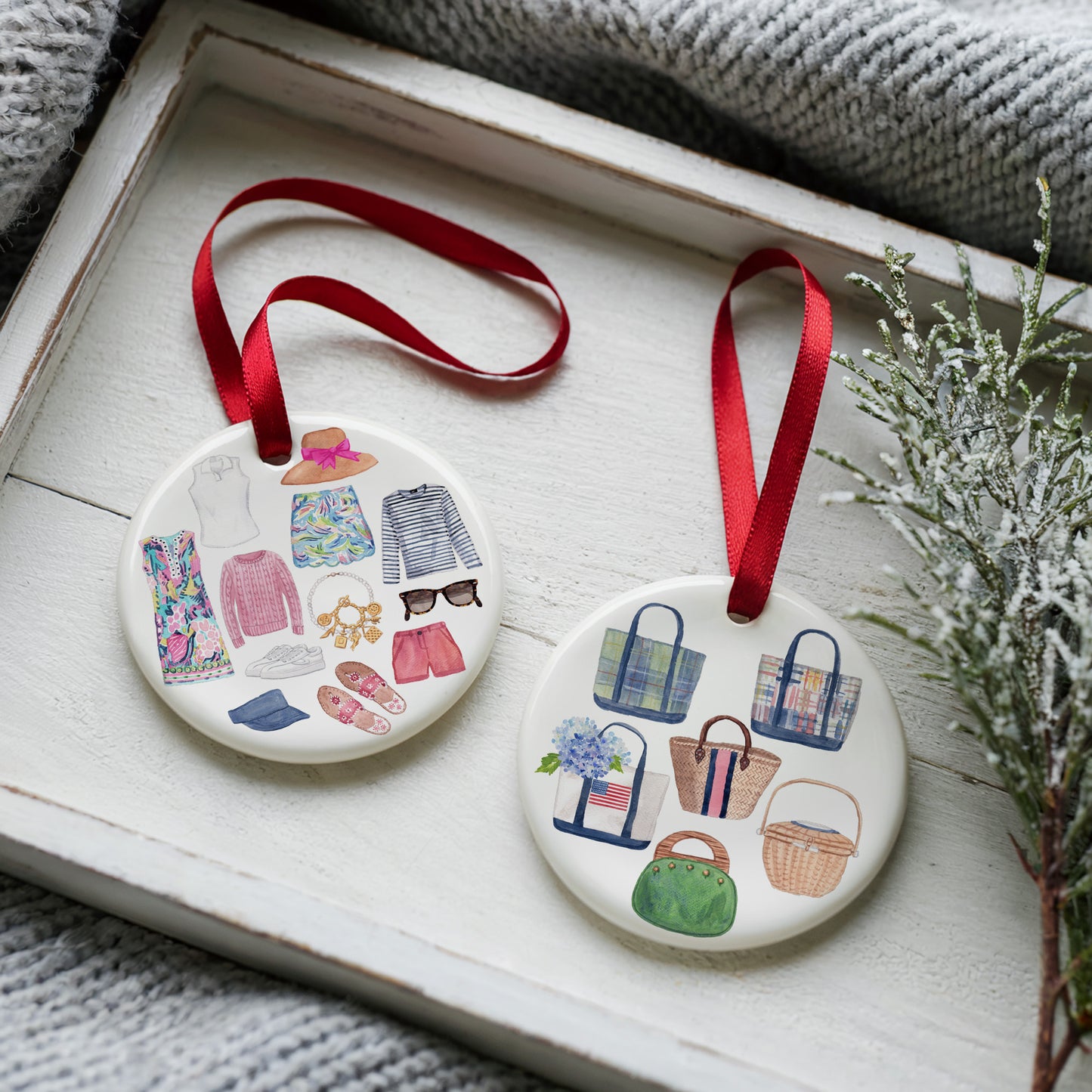 Women's Essentials Two Sided Ornament With Gift Box