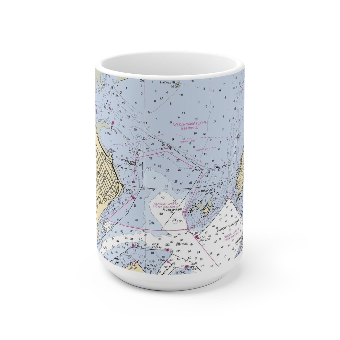 Custom Nautical Chart Ceramic Mug
