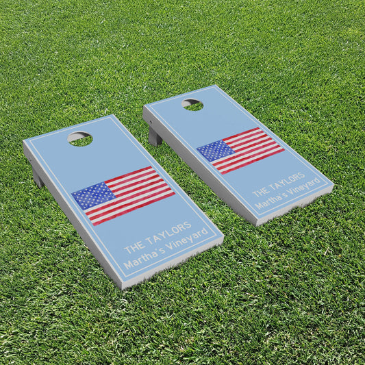 Luxury Personalized American Flag Cornhole Boards - A Perfect Gift!