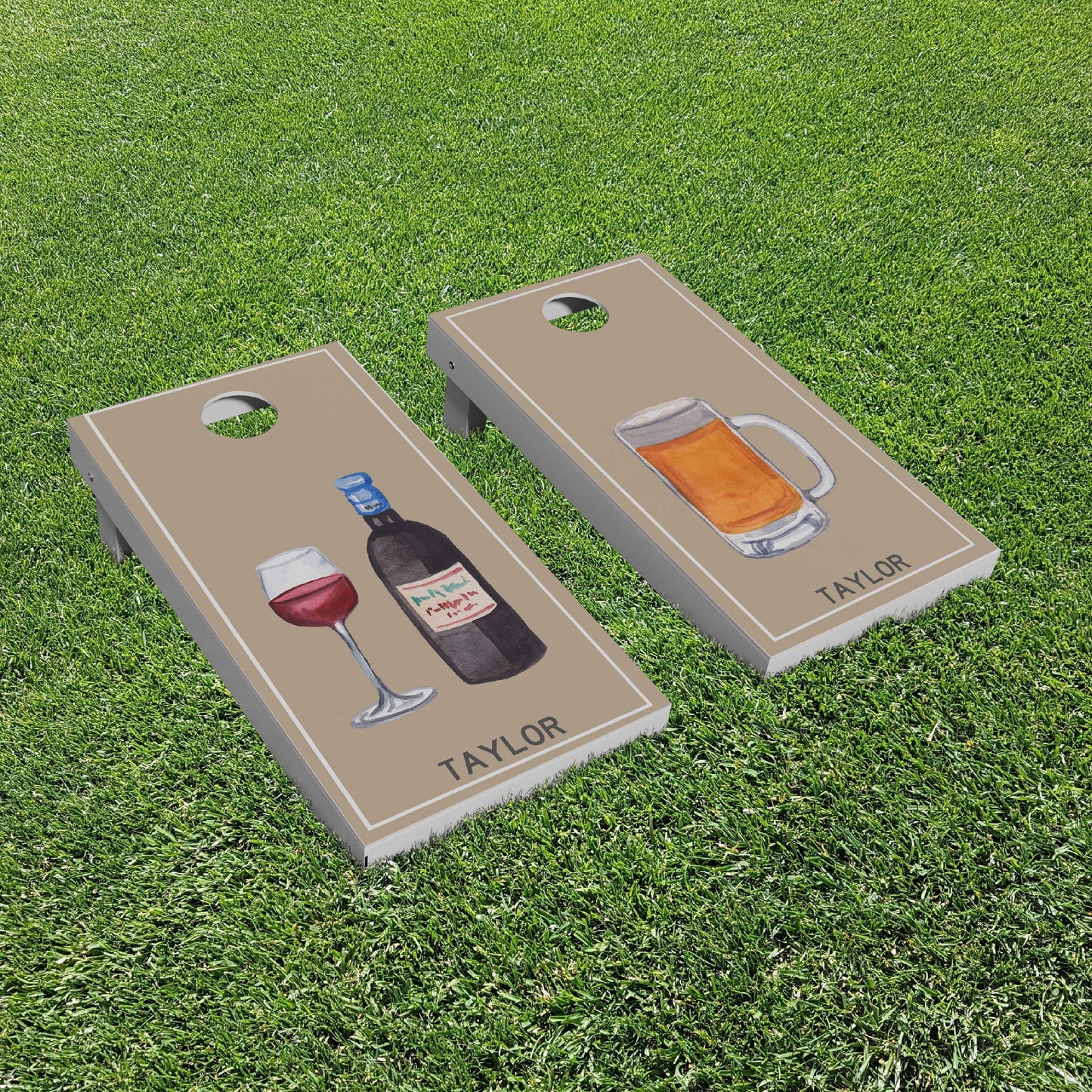 Luxury Personalized Beer & Wine Cornhole Boards - A Perfect Gift!