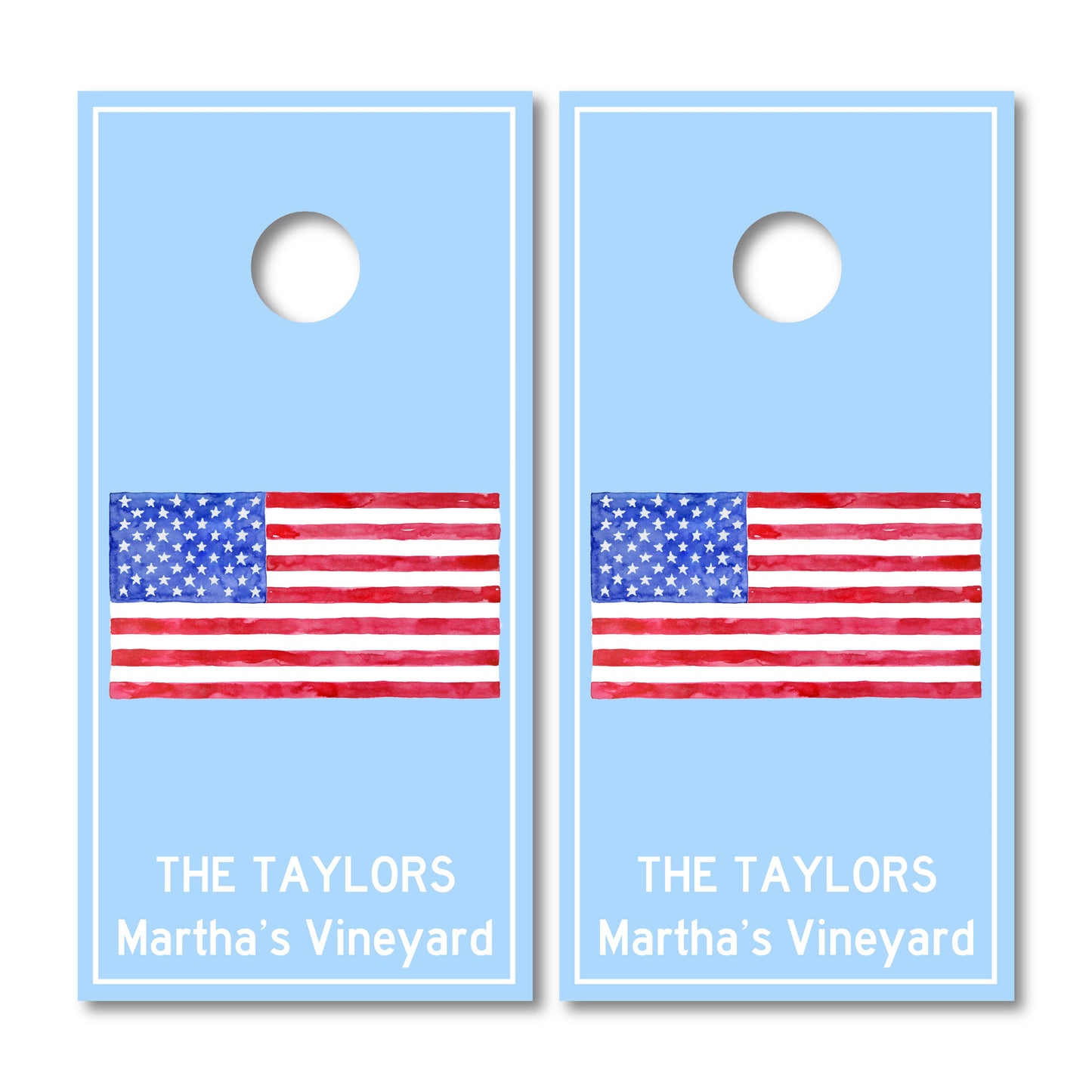 Luxury Personalized Eco-Friendly American Flag Cornhole Boards - A Perfect Gift!