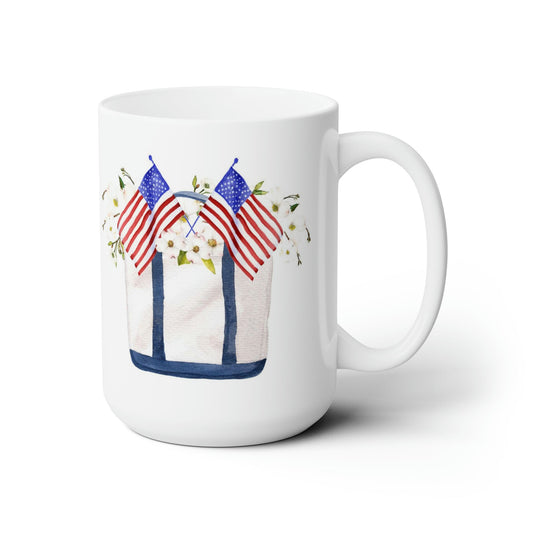 Dogwood Patriotic Tote Ceramic Mug