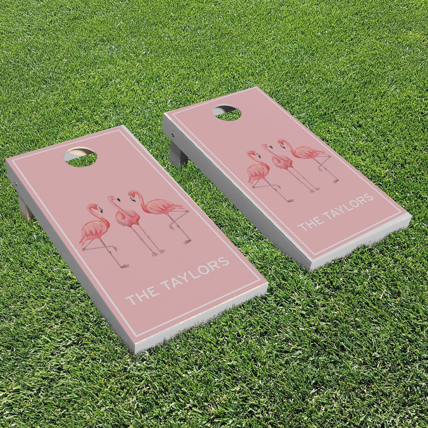 Luxury Personalized Flamingle Cornhole Boards - A Perfect Gift!