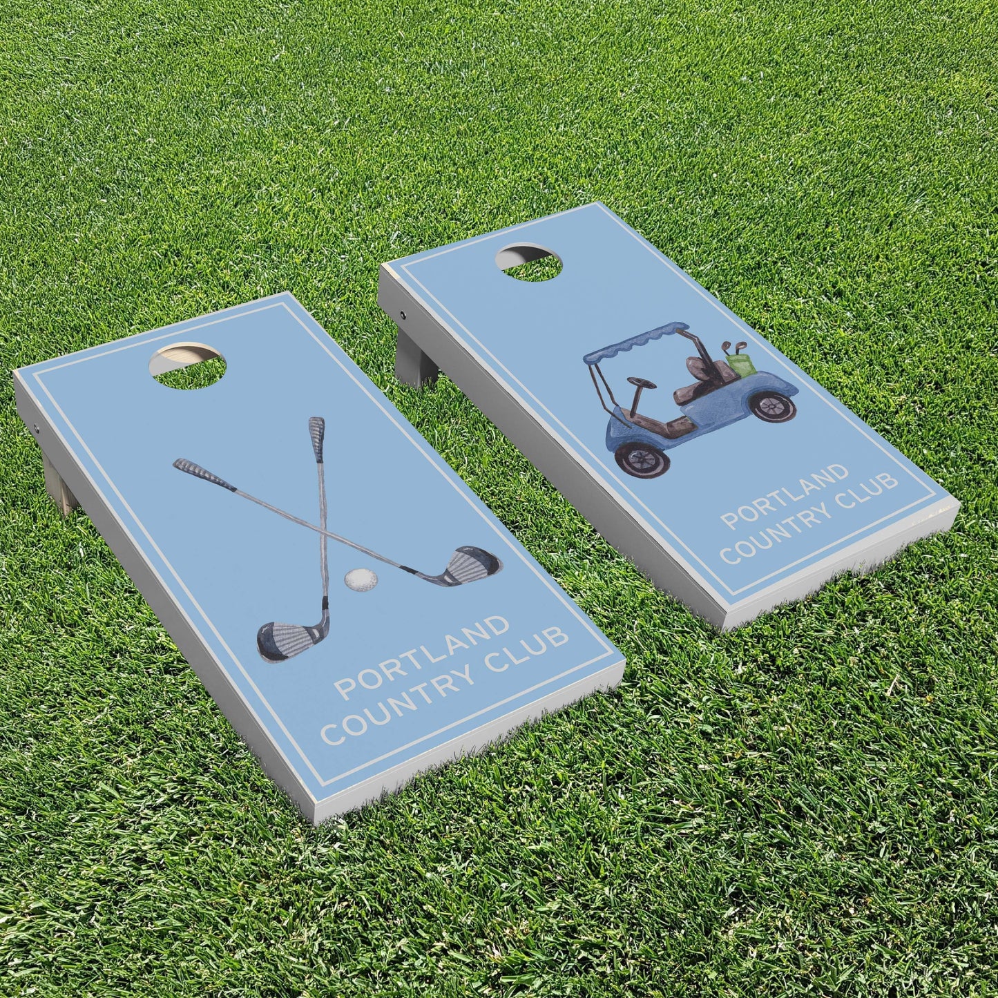 Luxury Personalized Golfing Cornhole Boards - A Perfect Gift!