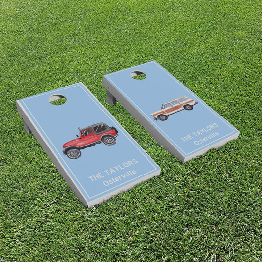 Luxury Personalized Jeep® and Woodie Eco-Friendly Cornhole Boards - A Perfect Gift!