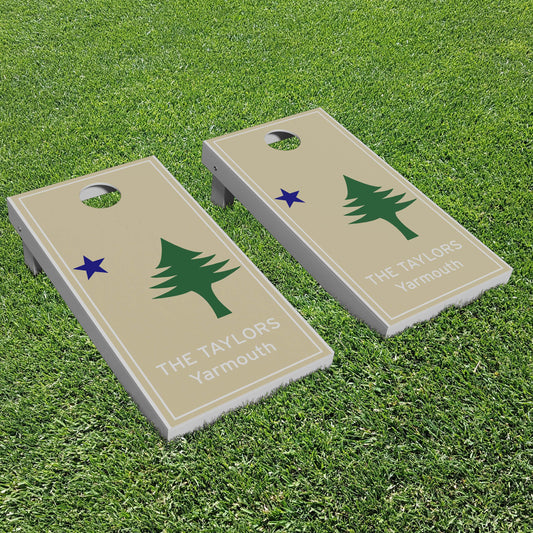 Luxury Personalized Maine Flag Cornhole Boards - A Perfect Gift!