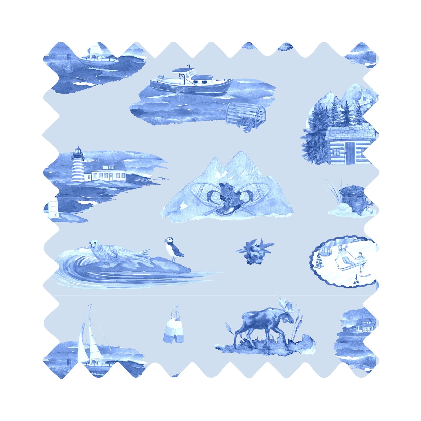 Maine Toile Luxury Gift Wrap - Available in 11 Colors
