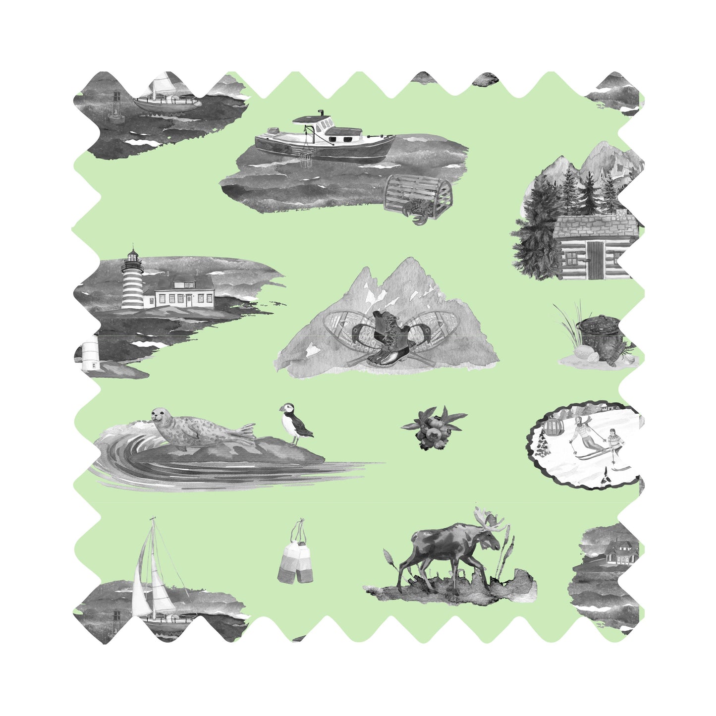 Maine Toile Luxury Gift Wrap - Available in 11 Colors