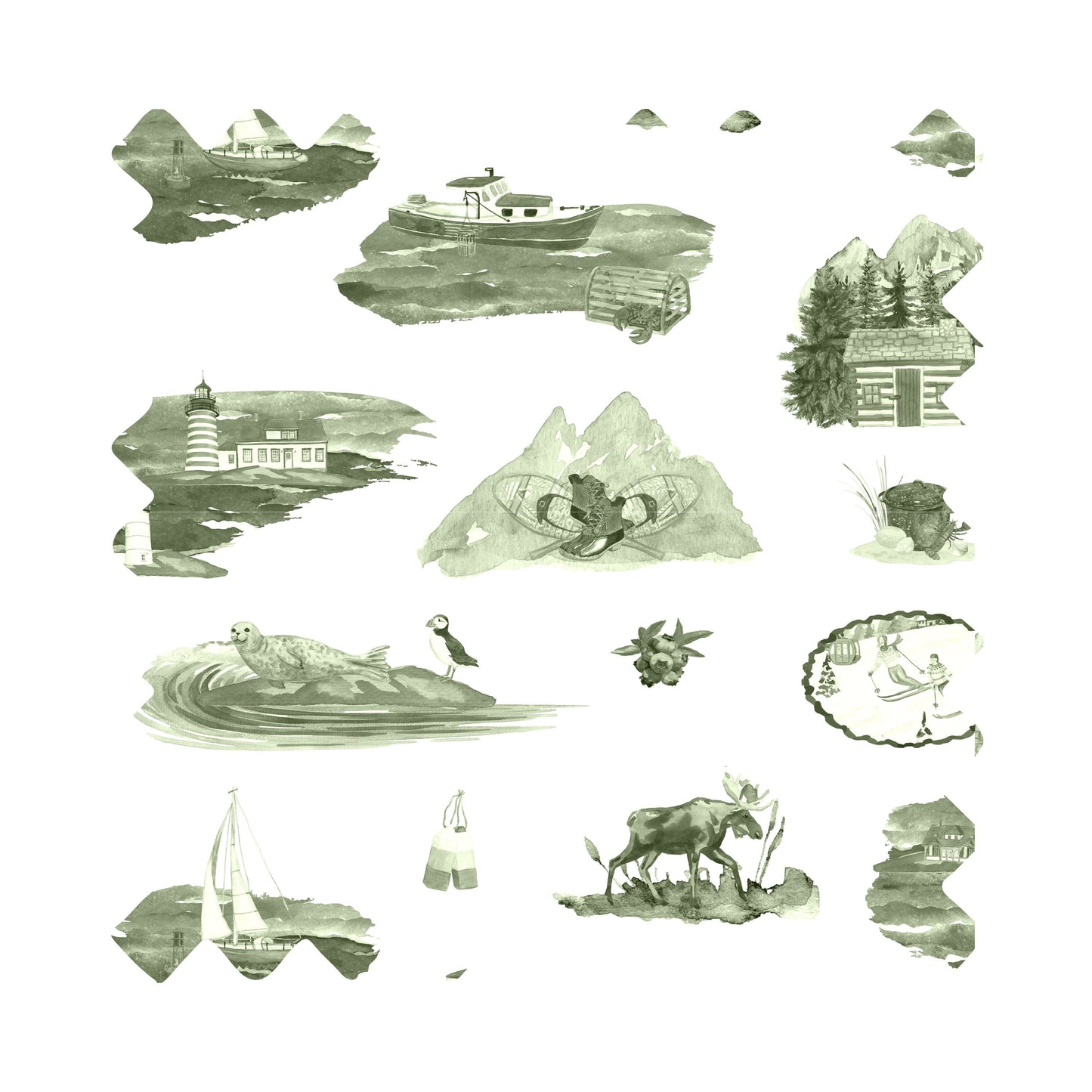 Maine Toile Luxury Gift Wrap - Available in 11 Colors