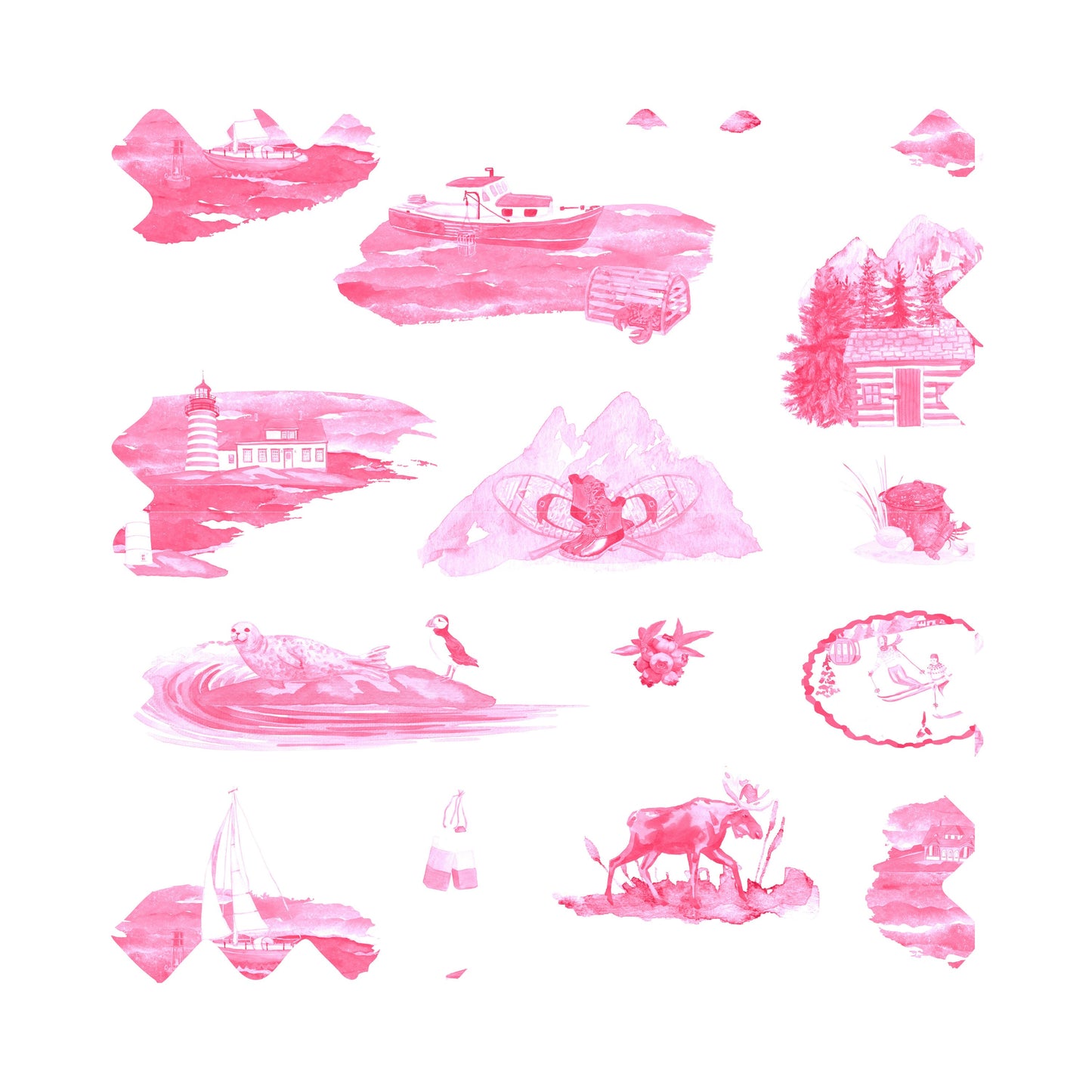 Maine Toile Luxury Gift Wrap - Available in 11 Colors