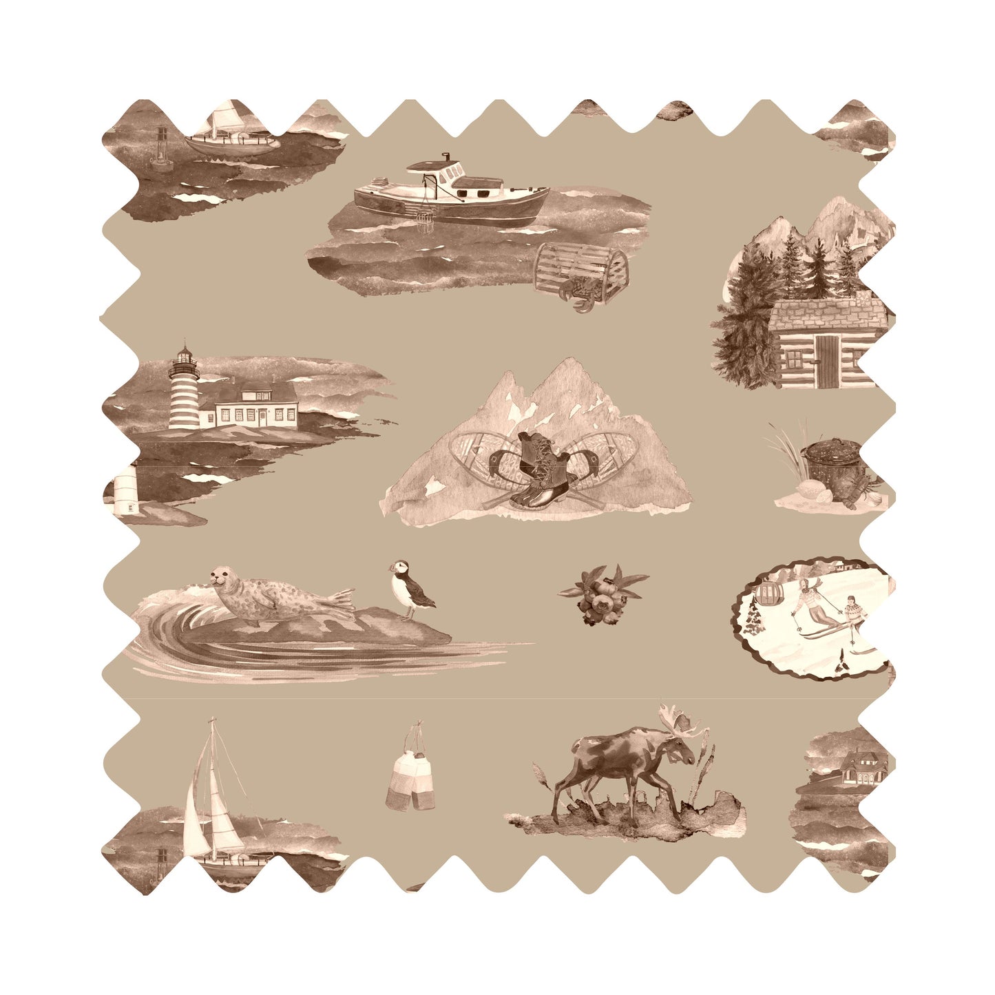 Maine Toile Luxury Gift Wrap - Available in 11 Colors