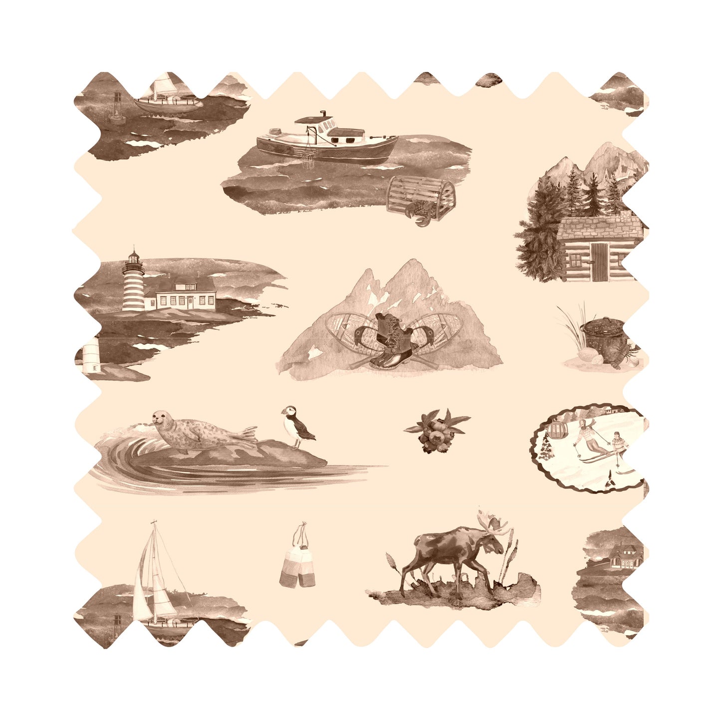 Maine Toile Luxury Gift Wrap - Available in 11 Colors