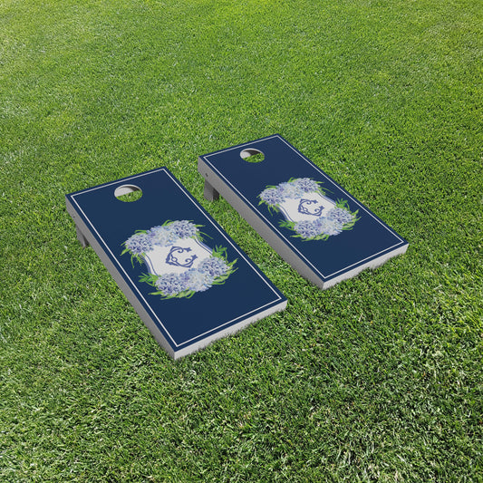 Luxury Personalized Monomoy Hydrangea Crest Eco-Friendly Cornhole Boards - A Perfect Gift!