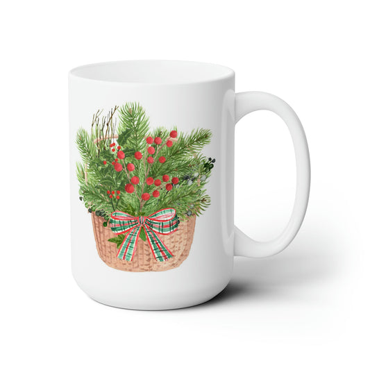 Nantucket Christmas Basket Ceramic Mug