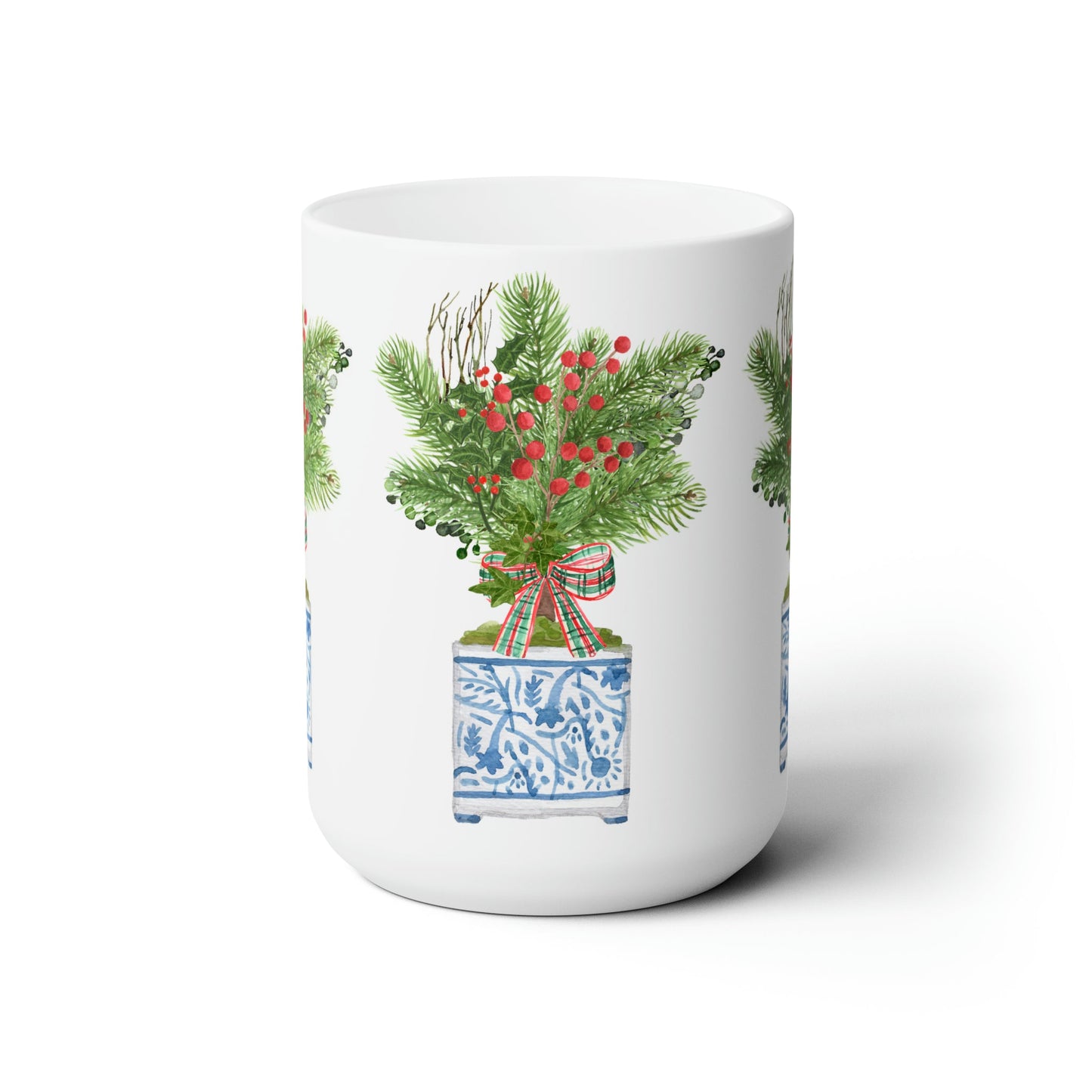 Chinoiserie Topiary Ceramic Christmas Mug
