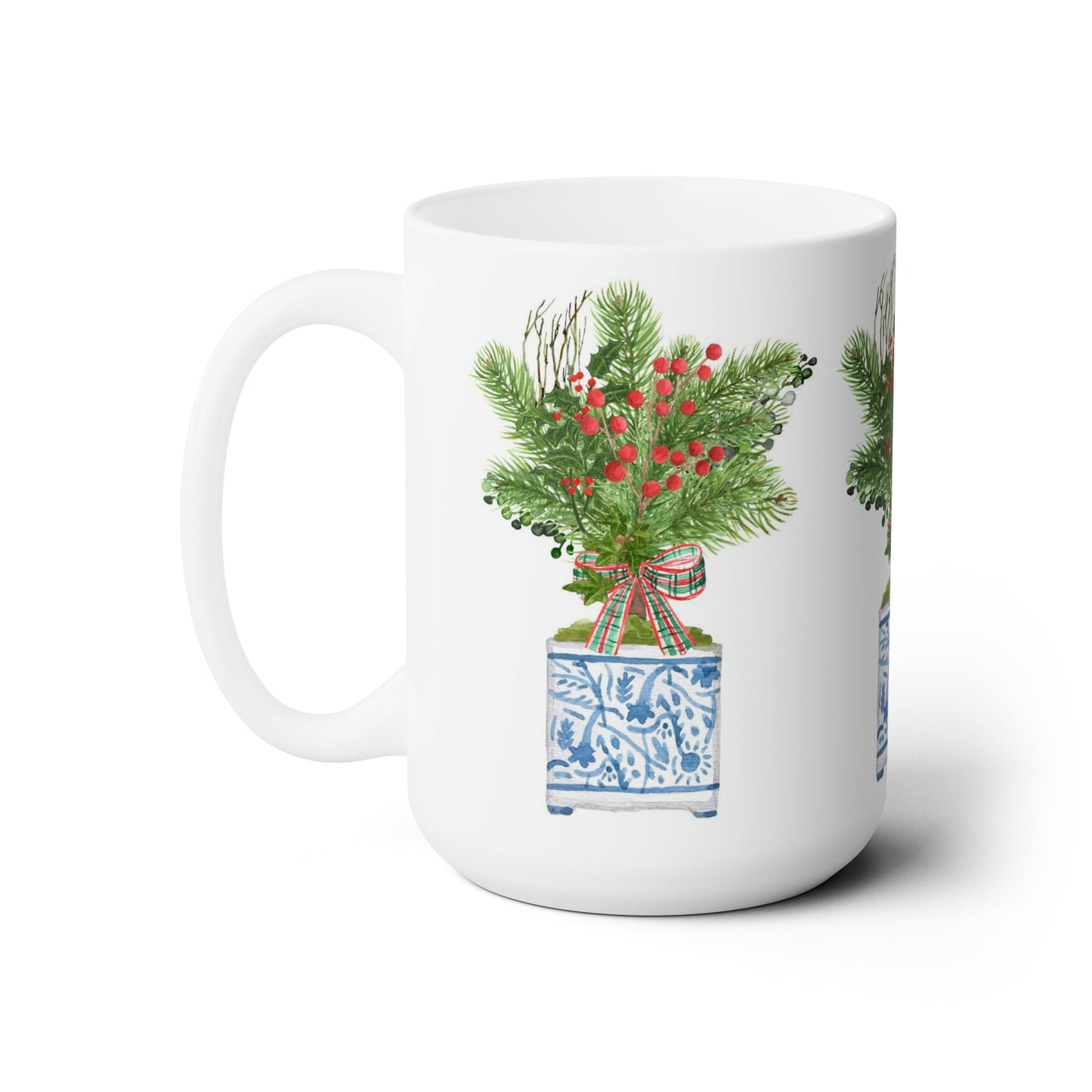 Chinoiserie Topiary Ceramic Christmas Mug