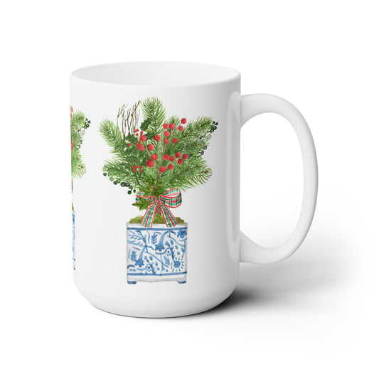 Chinoiserie Topiary Ceramic Christmas Mug