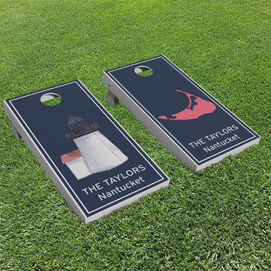 Luxury Personalized Nantucket Lighthouse Eco-Friendly Cornhole Boards - A Perfect Gift!