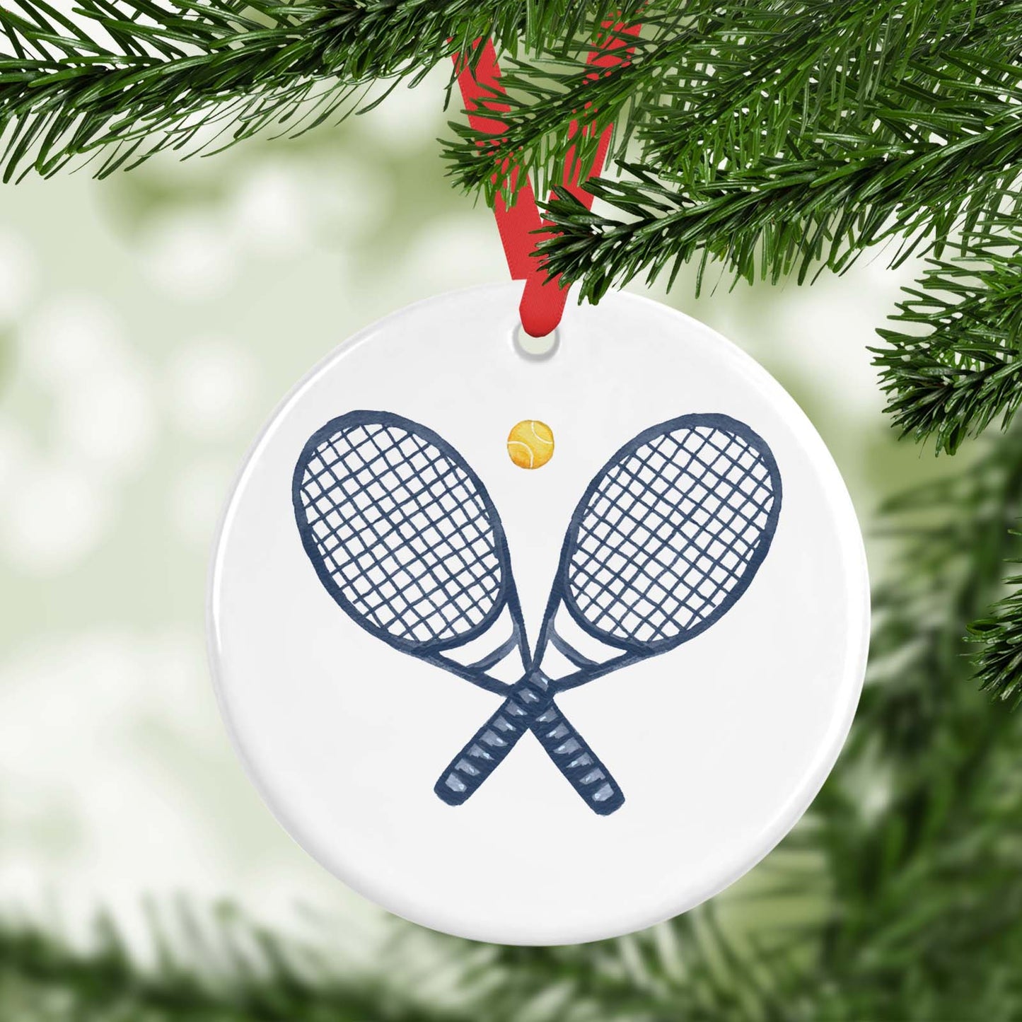 Personalized Ceramic Tennis Ornament