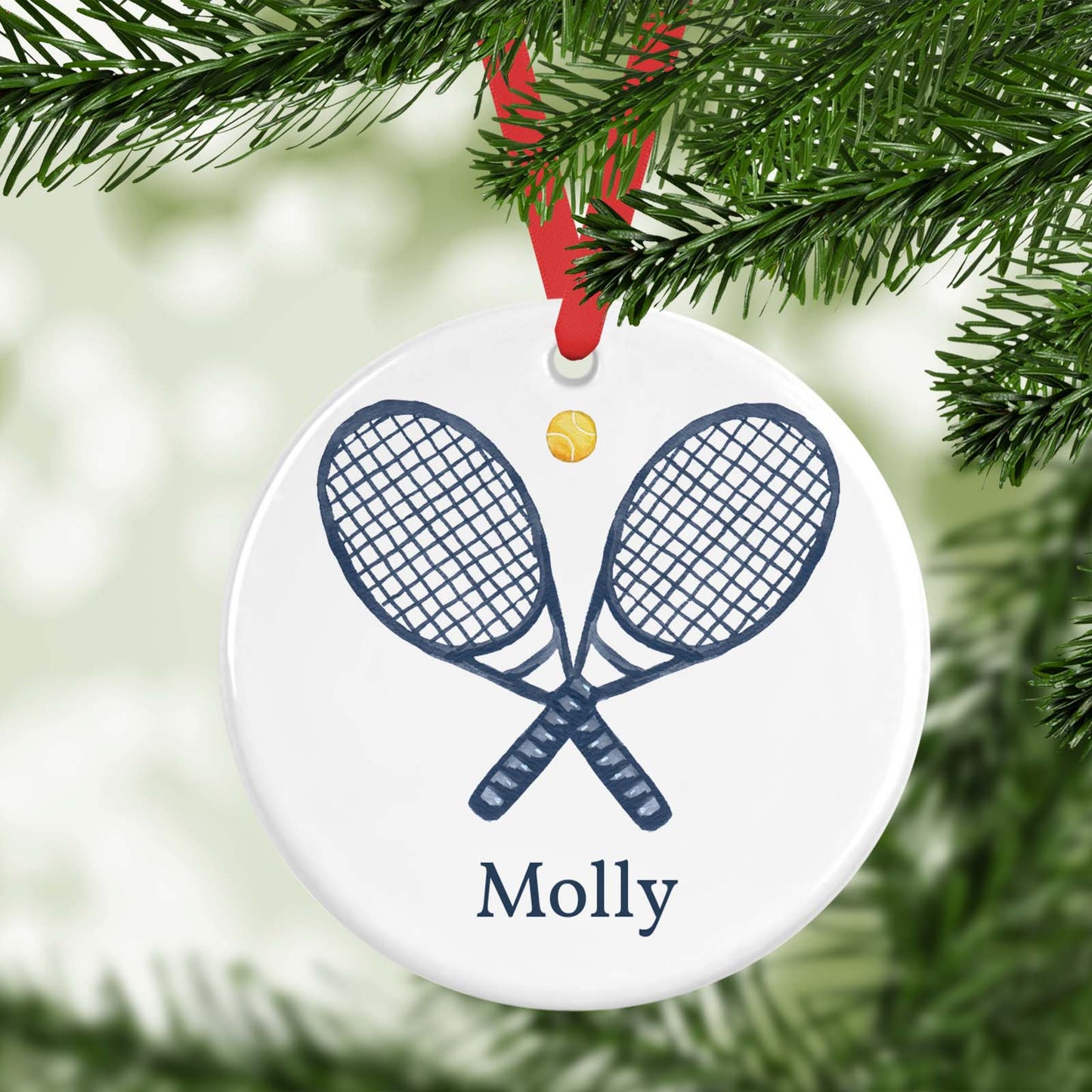 Personalized Ceramic Tennis Ornament