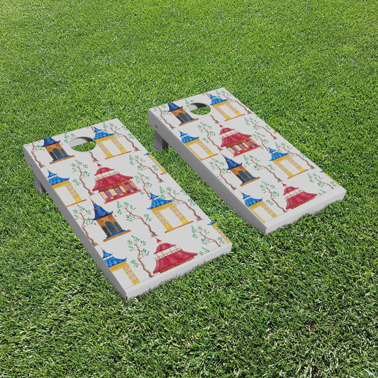 Luxury Personalized Pagoda Garden Eco-Friendly Cornhole Boards - A Perfect Gift!
