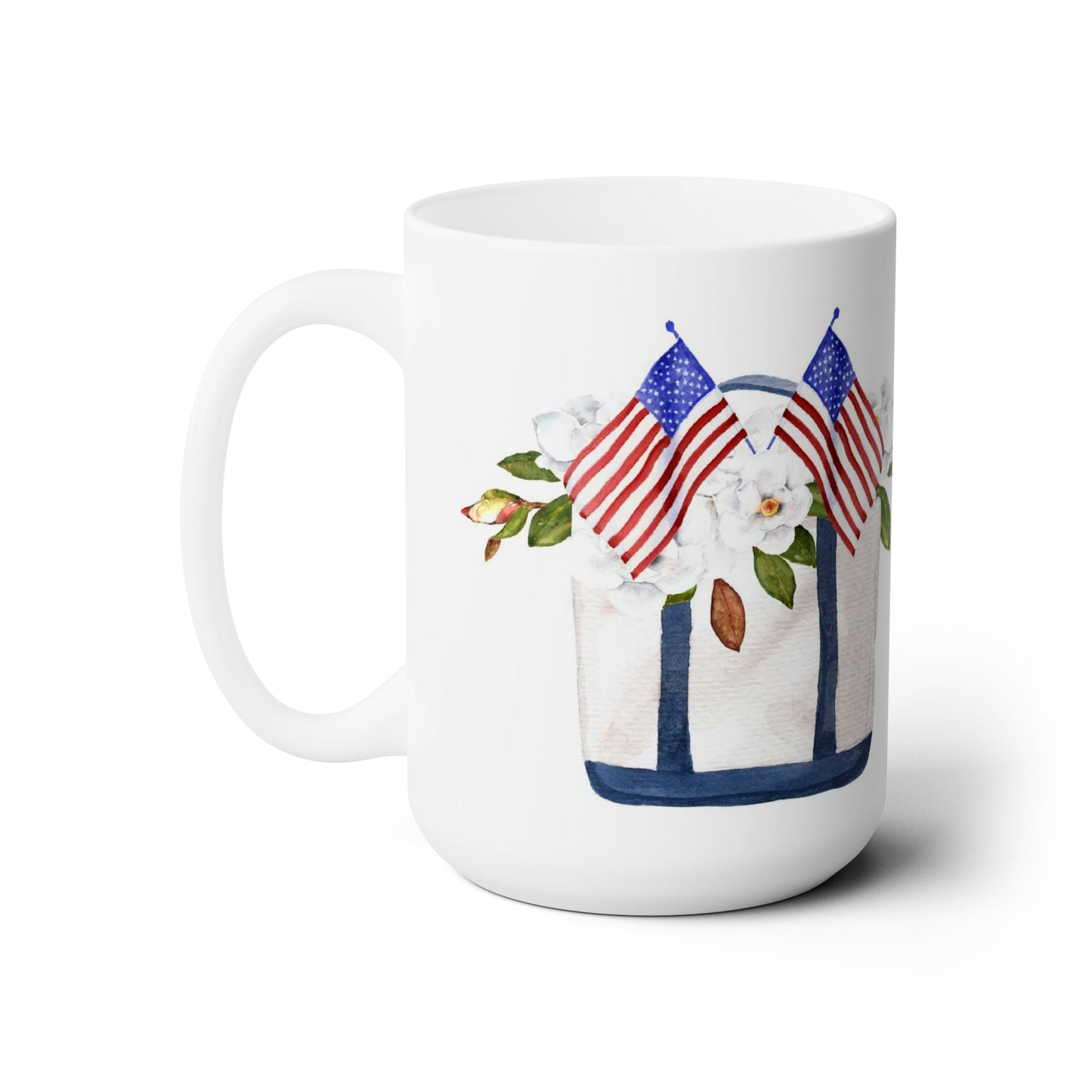 Southern Patriotic Tote Magnolia Ceramic Mug