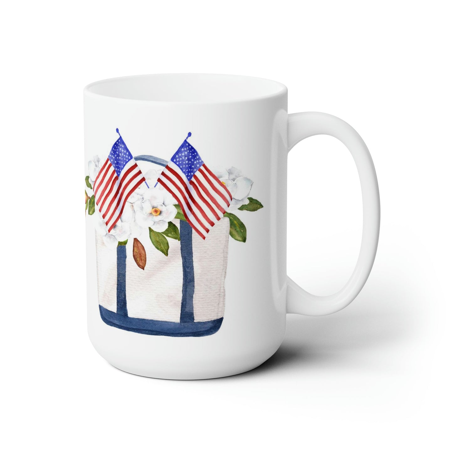 Southern Patriotic Tote Magnolia Ceramic Mug