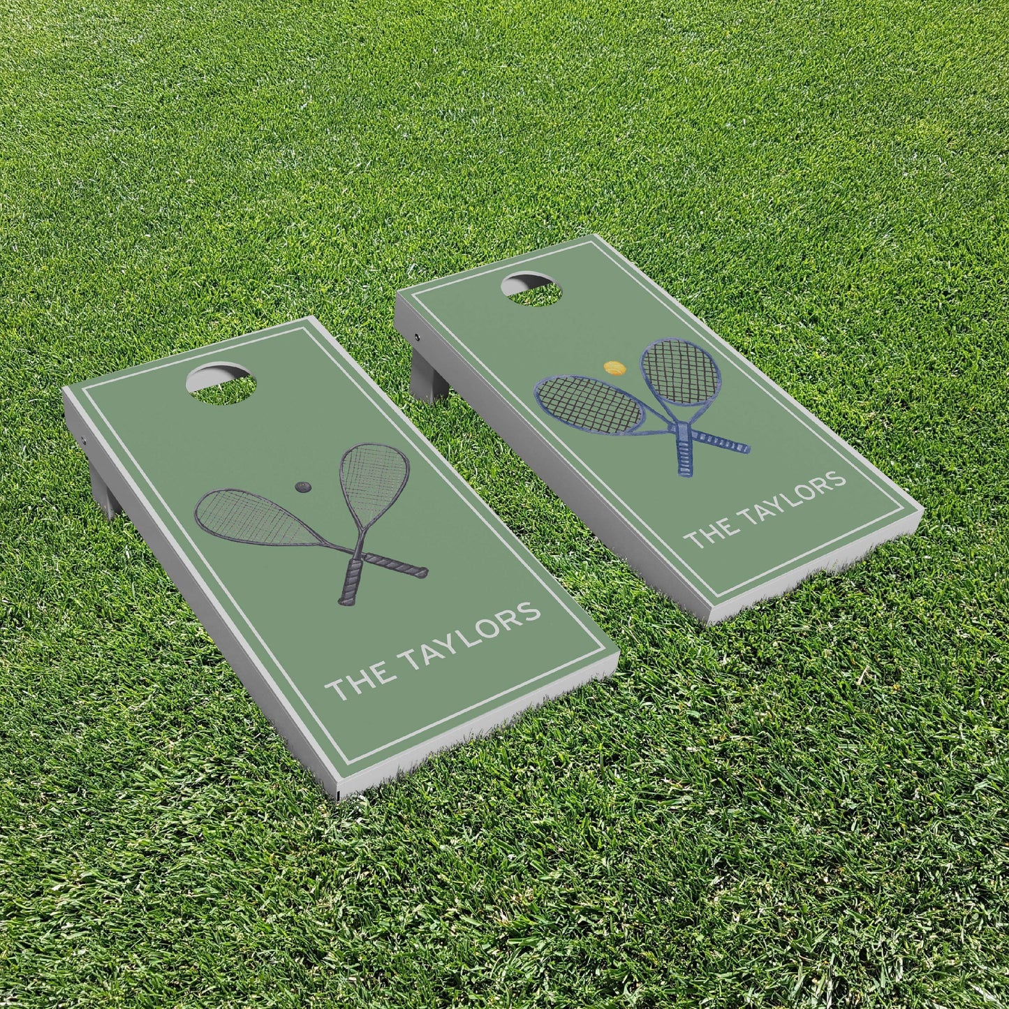 Luxury Personalized What A Racquet Squash and Tennis Eco-Friendly Cornhole Boards - A Perfect Gift!