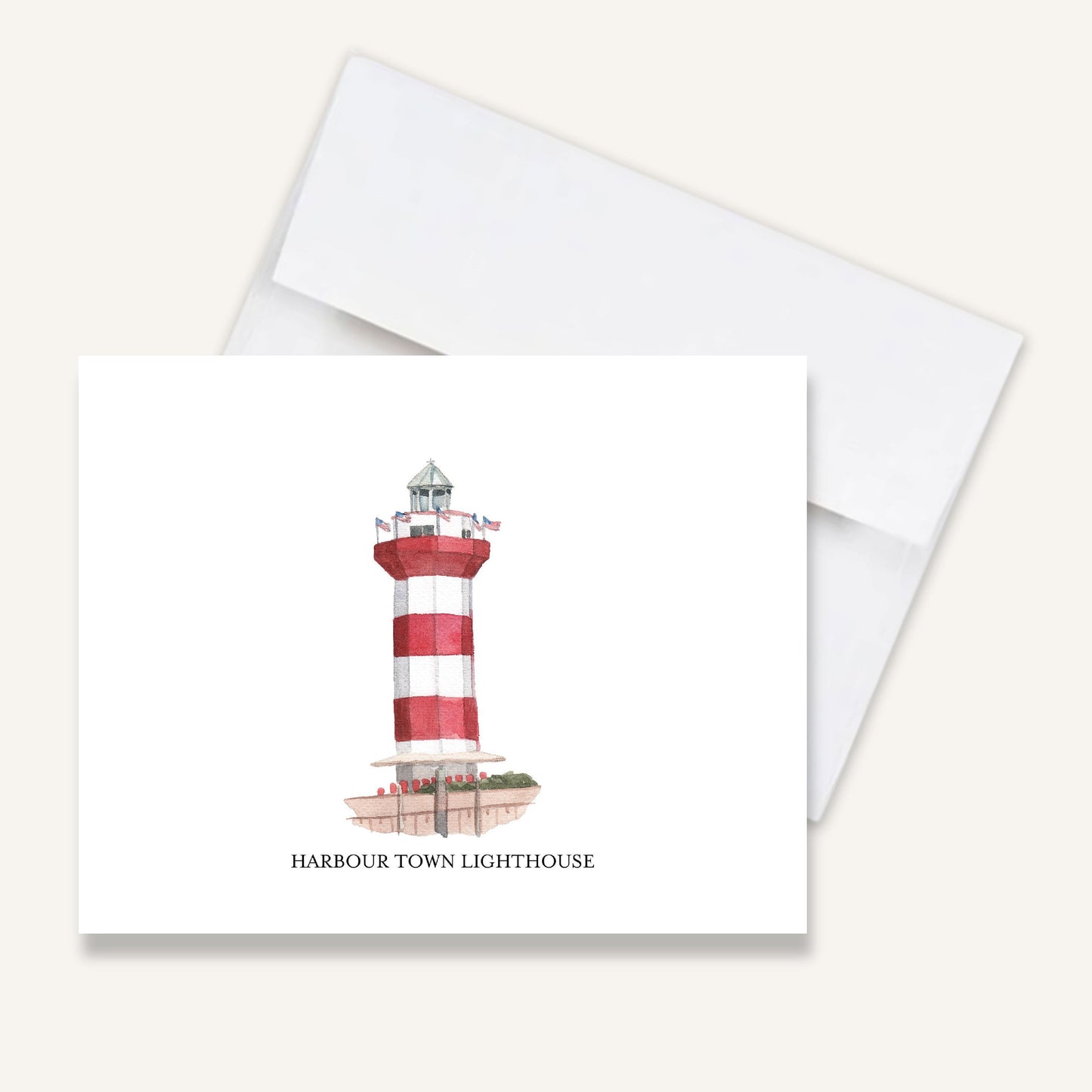 Hilton Head Harbour Town Lighthouse Folded Notecards
