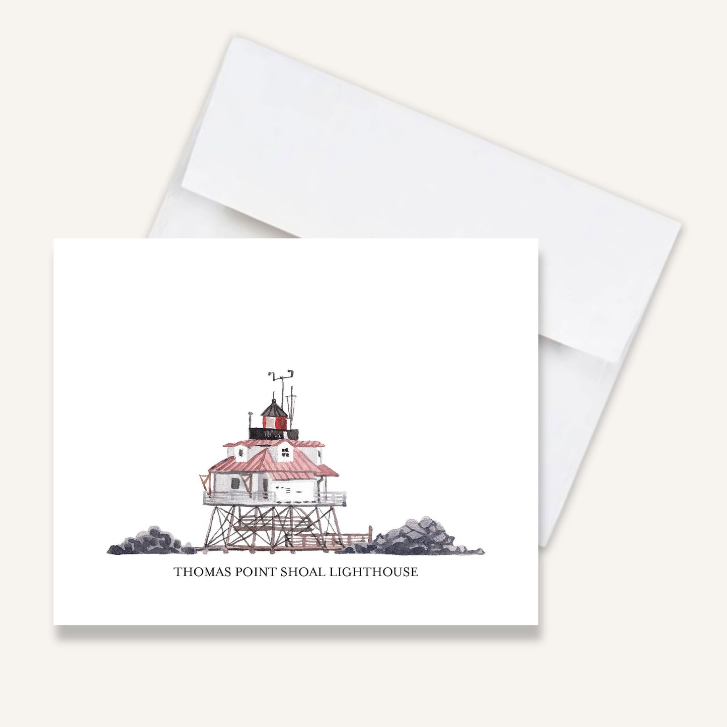 Thomas Point Shoal Lighthouse Folded Notecards