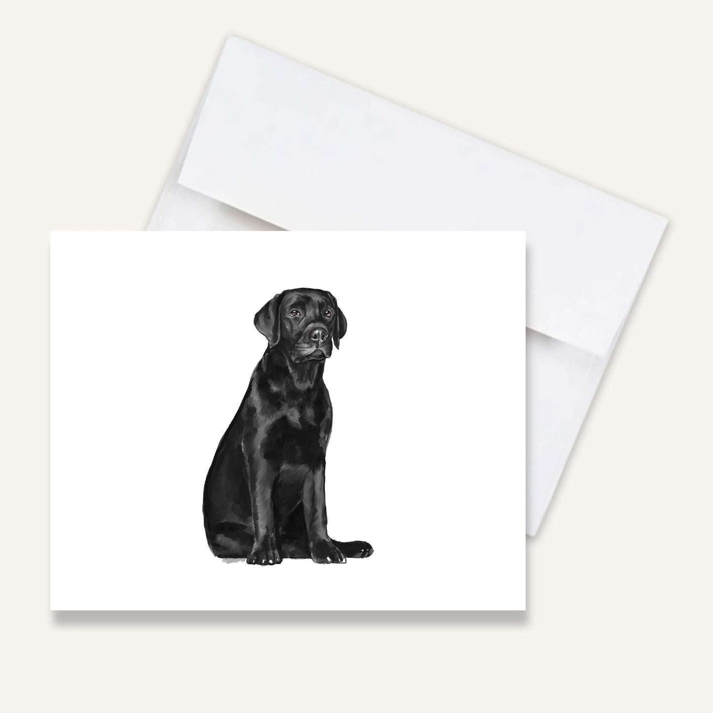 Black Lab Dog Folded Notecards