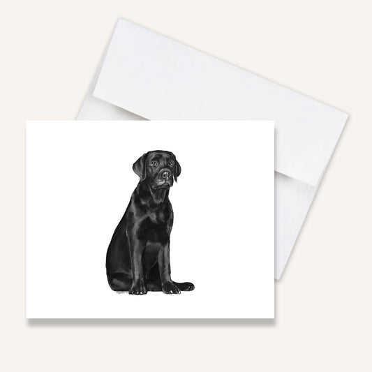 Black Lab Dog Folded Notecards