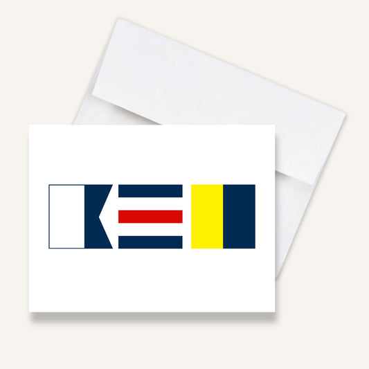 Nantucket Nautical Flags Folded Notecards