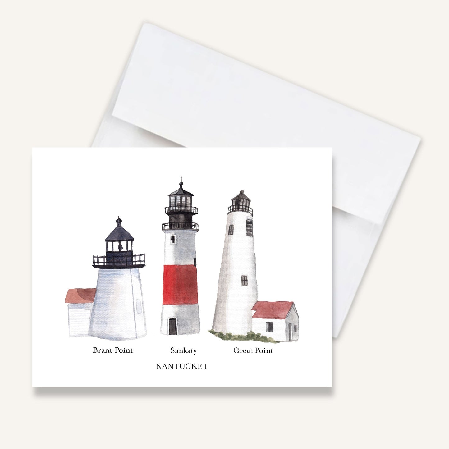 Nantucket Lighthouses Folded Notecards