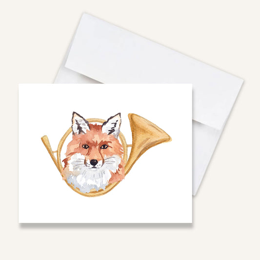 Beaufort Fox and Horn Folded Notecards