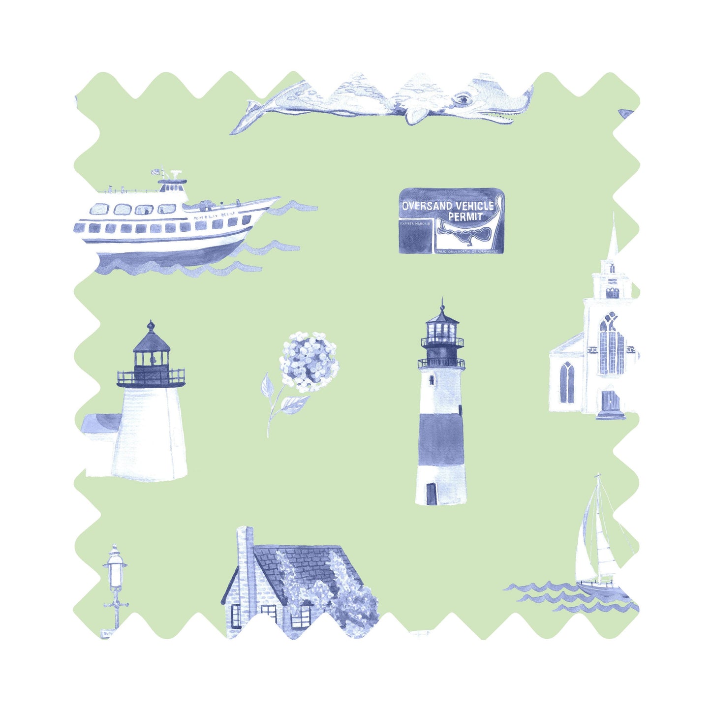 Nantucket Toile Luxury Gift Wrap - Available In 3 Colors